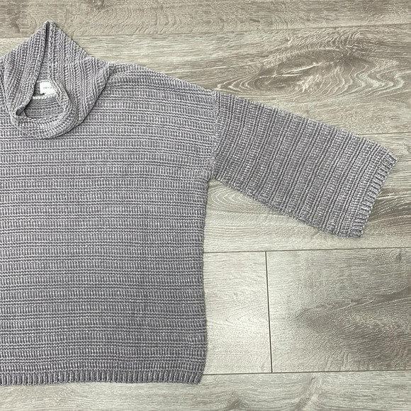 Liz Claiborne Chenille Cowl Neck Sweater Gray M - Picture 5 of 15
